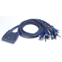 Переключатель KVM ATEN CS-64U USB CABLE KVM Switch 4 порта, кабели несъемные в комплекте (CS64U)