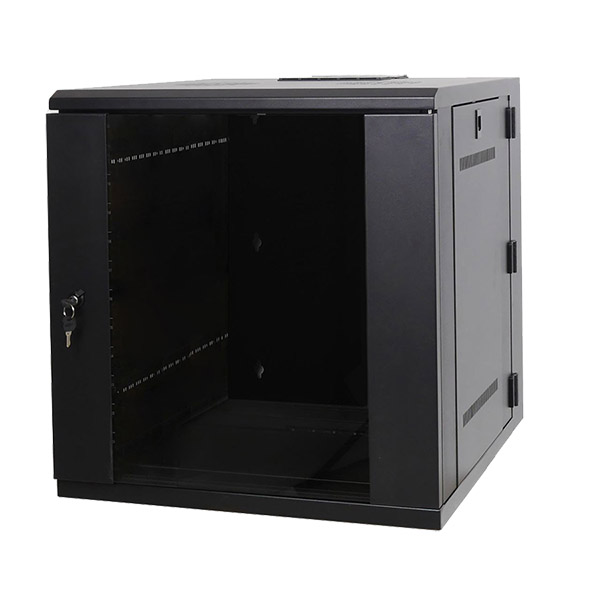 Серверный шкаф 19" 12U DW6612 (600x500x635мм), настенный, 2 секции, стекл. дверь, черный, RackPro