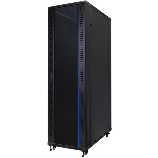 Серверный шкаф 19" 42U RackPro EC6142B (600х1000х2055мм), передняя стеклянная дверь, черный